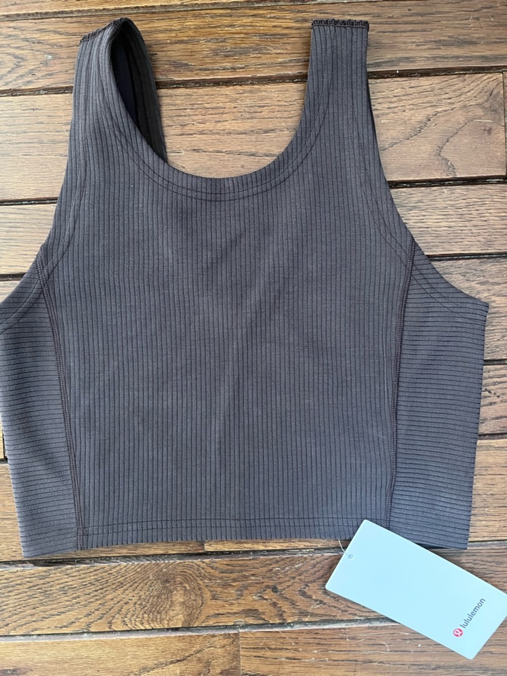 Lululemon Espresso Brown Reversible Ribbed Softstreme Cropped Size 6 NWT